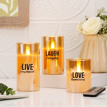 Personlized Live Laugh Love LED Candles - Set Of 3-image-3
