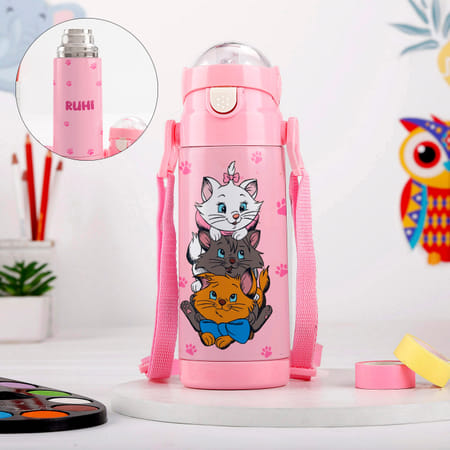 Pink Surprise Personalized Water Bottle For Kids-image-2