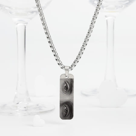 Precious Gaze Personalized Silver Pendant For Him-picture-37