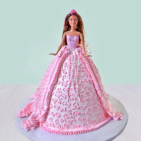 Send Barbie Doll Photo Cake Square to India Online from SendBestGiftcom