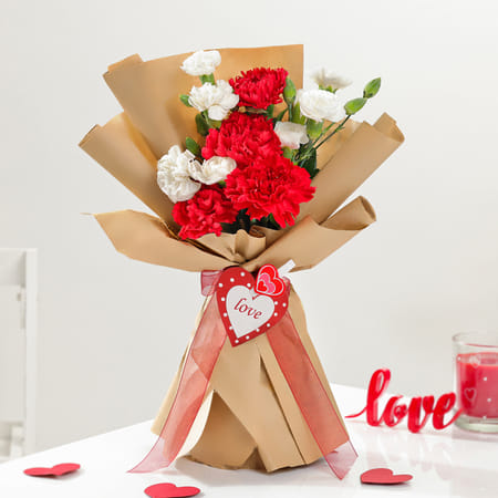 Radiant Love Carnations Valentine Bouquet-image-30