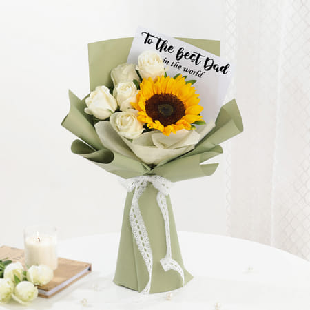 Radiant Sun And Rose Bouquet For Dad-picture-40