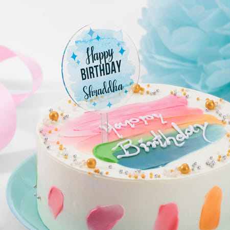 Rainbow Swirl Personalized Birthday Cake-image-30