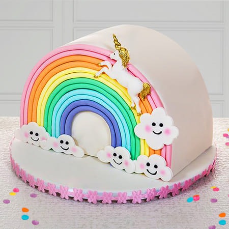 Rainbow Unicorn Half Year Birthday Cake (1.5 kg)-picture-46