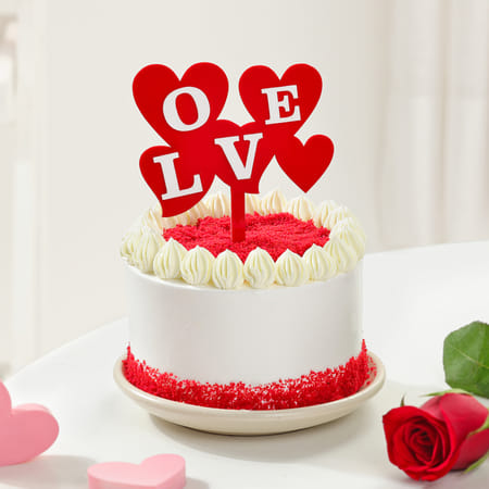 Red Velvet Valentine's Day Cake (Half kg)-picture-27