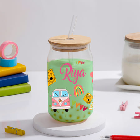 Retro Vibes Personalized Can Glass Tumbler-picture-22