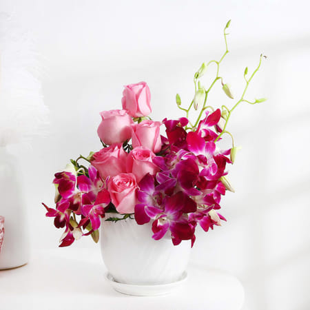 Roses and Orchid Bloom Arrangement-picture-33