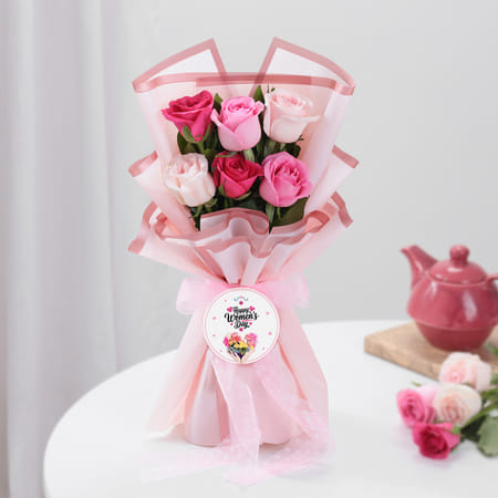 Rosy Radiance Women's Day Bouquet-image-3