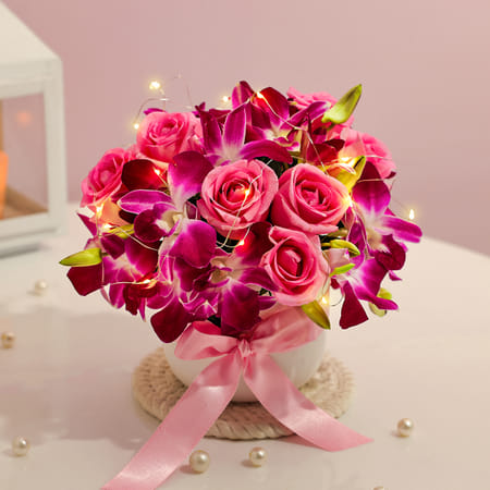 Royal Glow Orchid & Rose Arrangement-picture-32