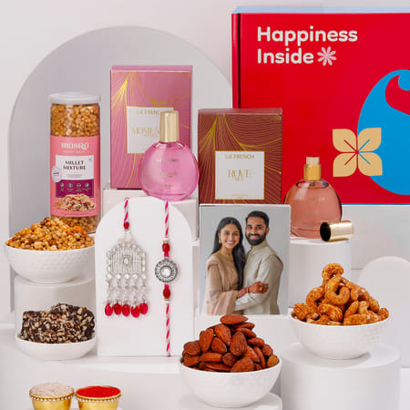Royal Indulgence Personalized Bhaiya Bhabhi Rakhi Hamper-image-14