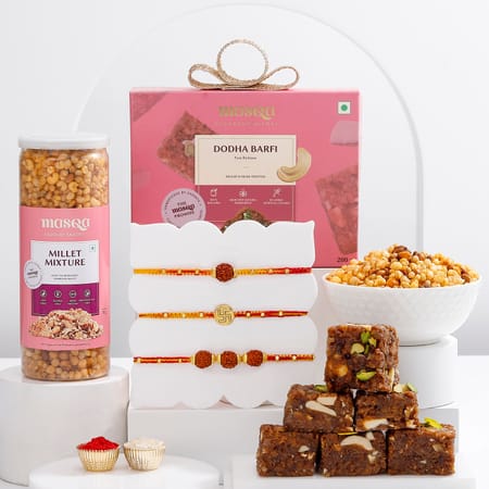 Sacred Rakhis And Kaju Katli Hamper-picture-25