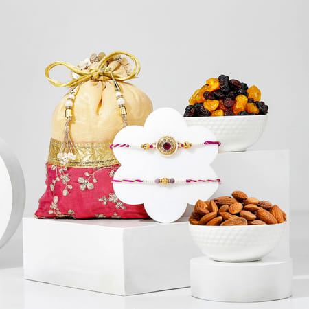 Semi-precious Purple Stone Rakhis And Healthy Treats-picture-29
