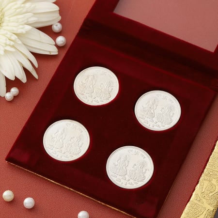 LBV Lakshmi Ganesh 999 Purity Silver coins | 1,5,10 gm BIS Hallmark | With  Gangajal in Gift Box for Pooja, Festivals, Corporate, Birthday Gift Items  (10 gm XL Coin) : Amazon.in: Jewellery