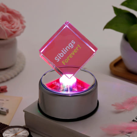 Siblings Forever Personalized LED Crystal Cube-image-5
