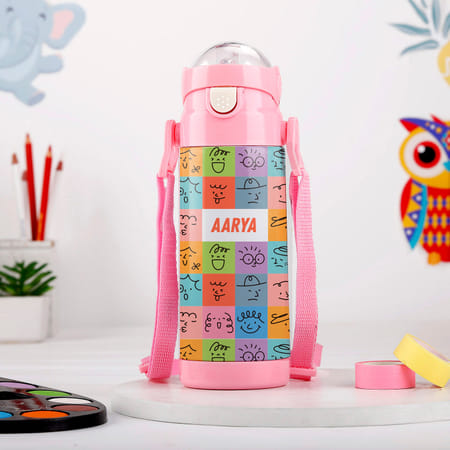 Smiling Sips Personalized Water Bottle For Kids-picture-22