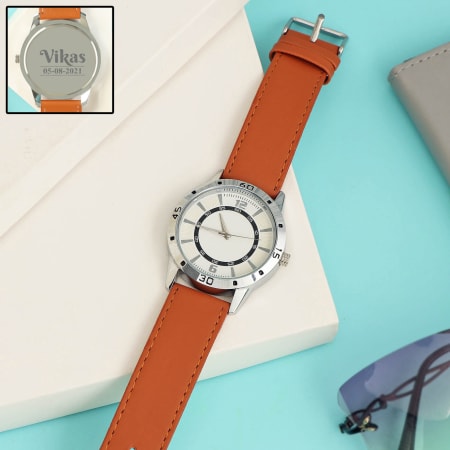 Special day Personalized Brown Leather Watch