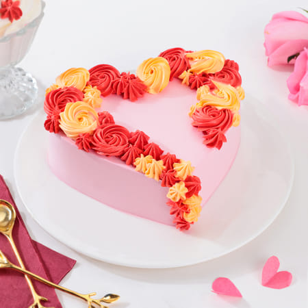 Sunset Heart Cream Cake-picture-30