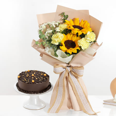 Sunshine Bouquet And Sweetness Combo