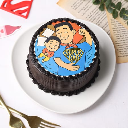 Super Dad Chocolate Photo Cake-picture-25