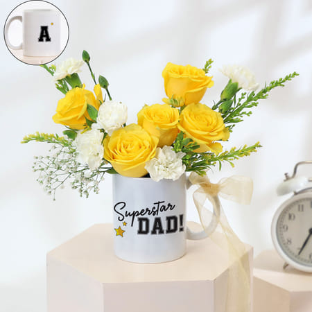 superstar dad personalized mug arrangement