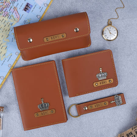 Tan Brown Travel Essentials Gift Box - Personalized-picture-35