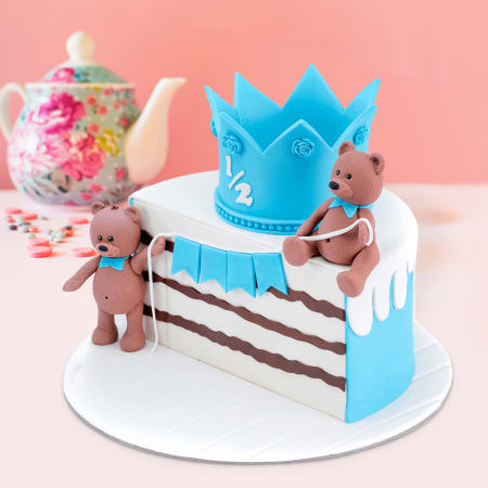 Teddy Bear Blue Half Year Birthday Cake (1.5 kg)-picture-28