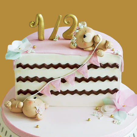 Teddy Bear Pink Half Year Birthday Cake (1.5 kg)-picture-24