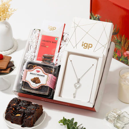 Timeless Silver Heart Pendant And Sweet Treats Hamper-picture-44