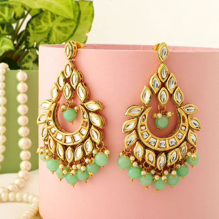 Traditional Kundan Jhumka Earrings 