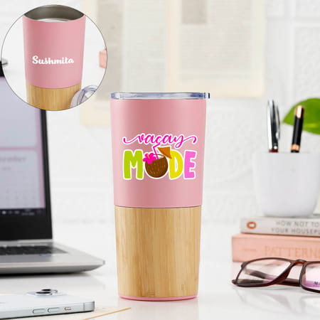 Vacay Mode - Personalized Pink Tumbler For Women-picture-26