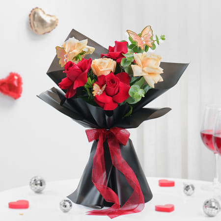 Valentine's Day Butterfly Kiss Rose Bouquet-picture-19