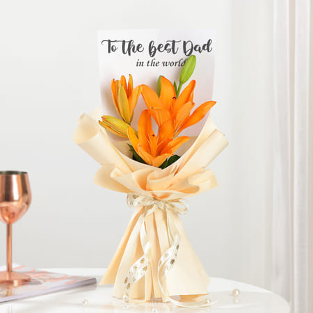 Vibrant Orange Lily Best Dad Bouquet-picture-12