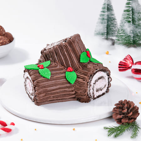 Yule Log Christmas Cake (Half Kg)-picture-36