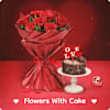 Valentine Flowers With Cake