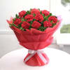 Gift 10 Red Carnations with Black Forest Cake (Half Kg)