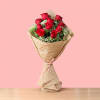 10 RED ROSES BOUQUET WRAPPED IN JUTE Online