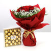 10 STEM RED ROSE WITH FERRERO Online