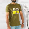 Gift 100% Desi Half Sleeve Men's T-Shirt - Olive