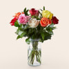 12 Mix Roses With Vase Online