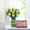 15 Yellow Roses with Assorted Dry Fruits Online