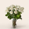 18 White Roses With Vase Online