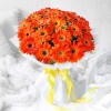 Gift 20 Orange Gerberas Bouquet in Elegant White Wrapping