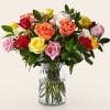 24 Mix Roses With Vase Online
