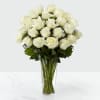24 White Roses in Vase Online