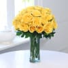 Gift 25 Yellow Roses in a Glass Vase