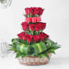 30 Red Roses in Basket Online