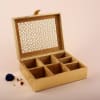 Gift 7-Slot Gold Leather Organizer With Lid