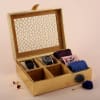 7-Slot Gold Leather Organizer With Lid Online