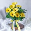 Gift 8 Yellow Gerberas Arranged in Square Vase