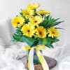 8 Yellow Gerberas Arranged in Square Vase Online